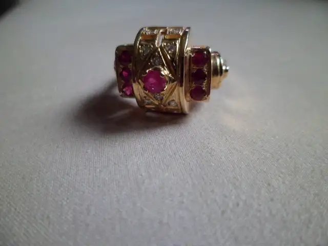 14 kt yellow gold Ruby and Diamond ring - Photo 5