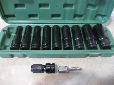 11 pcs 1/2 Inch Impact Wrench Metric Socket Set with Adapters