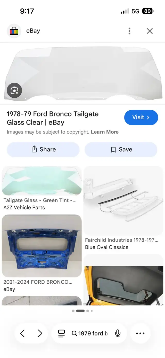 1979 Ford Bronco Rear Window