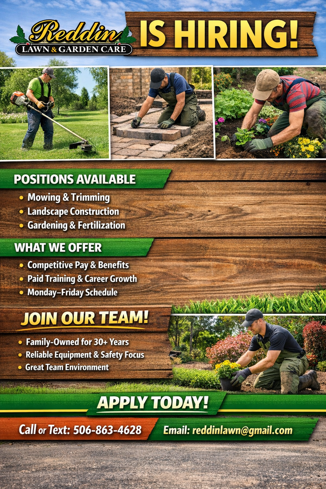 Reddin Lawn & Garden Care is Hiring! Looking for Employees
