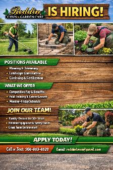 Reddin Lawn & Garden Care is Hiring! Looking for Employees
