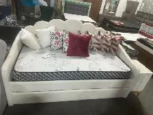 Floor Model Day bed with white soft fabric for only $399
