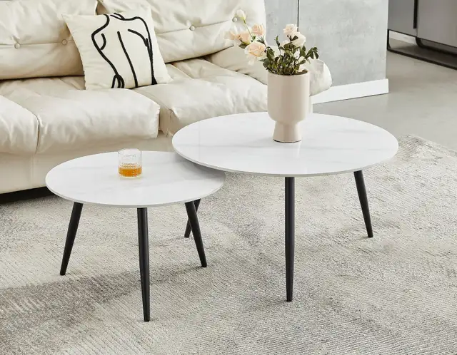 2Pc Grey sintered stone marble top Coffee Table for Only $249. - Photo 5