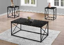 3pc Black Faux Marble Top Coffee Table Set for Only $199.
