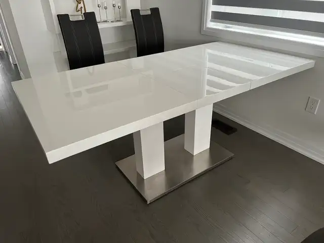 Extendable modern dining table and 8 chairs - Photo 7