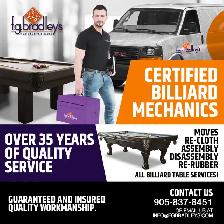 Billiard Service & Moves GTA F.G.Bradley's - fgbradleys.com