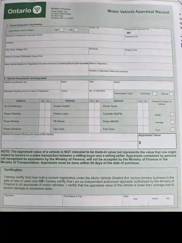 WE DO AUTO APPRAISALS