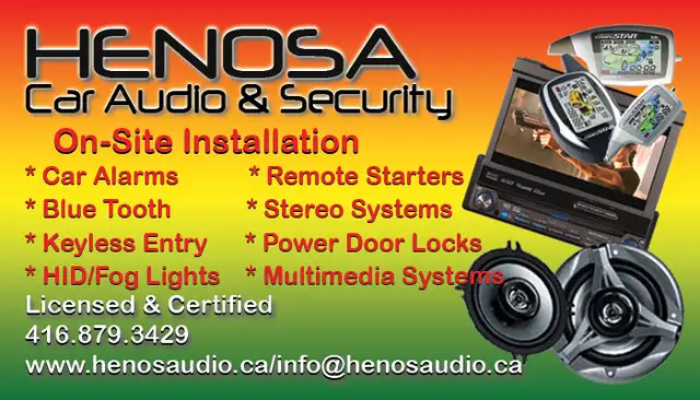 Car Audio, Security, Ignition-Kill Install Service. 416-8793429