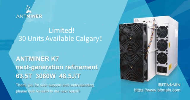 Refurbished Antminer K7 Eaglesong Miner Calgary Stock - Photo 2