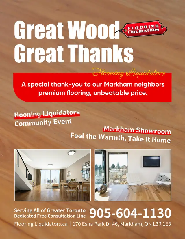Markham本地特惠｜高端木地板清仓价｜免费咨询 专业安装服务！