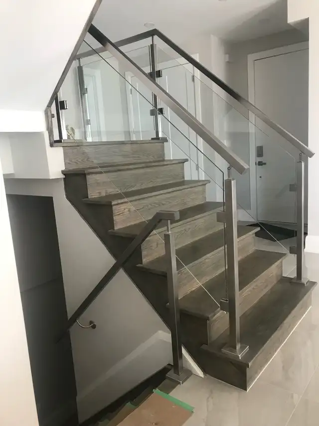 STAIR RAILING GLASS PARTITION OFFICE GLASS ENTRANCES DOORS ENCLO - Photo 2