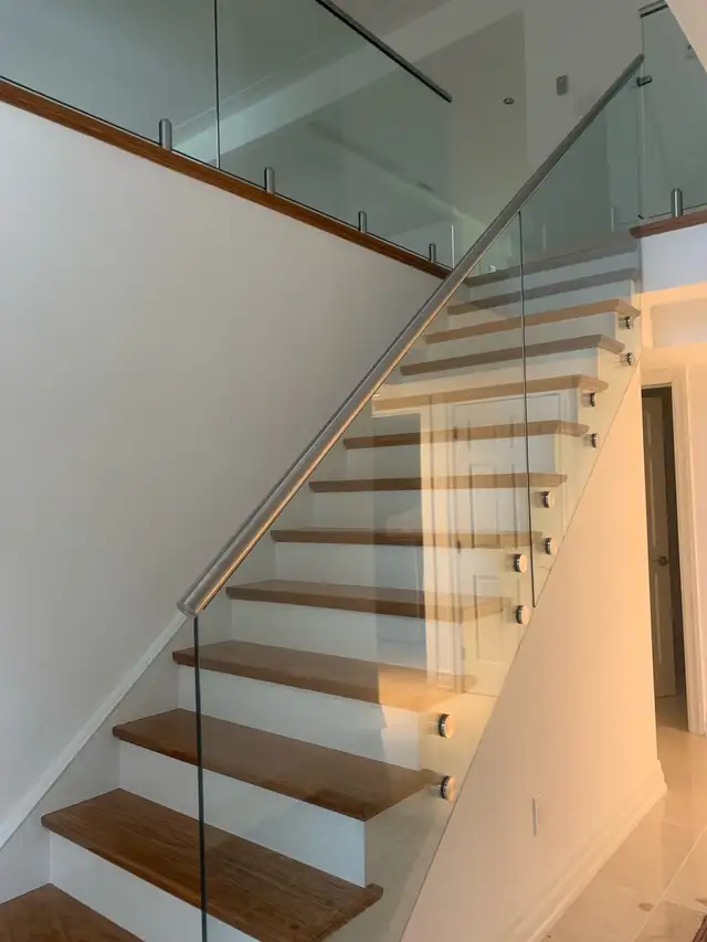 STAIR RAILING GLASS PARTITION OFFICE GLASS ENTRANCES DOORS ENCLO - Photo 5