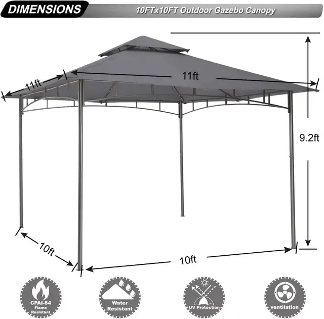 Brand New Dark Grey Patio Gazebos For Sale - Photo 6