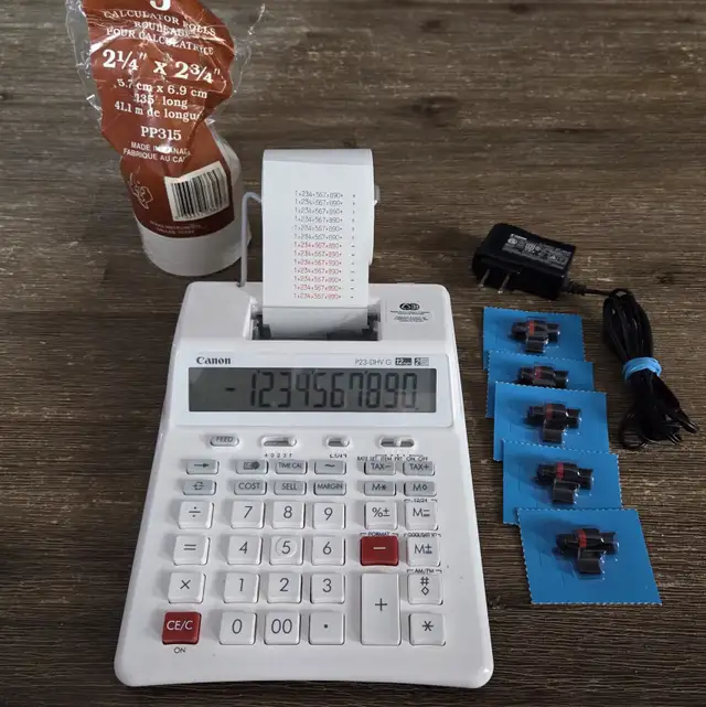Calculatrice Imprimante Canon P23-DHV G   Adaptateur   5 Encreur