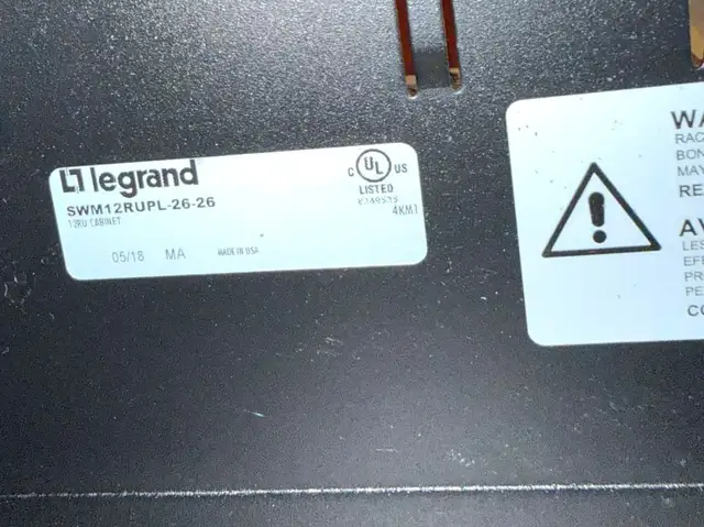 Legrand SWM12RUPL-26-26 12U Swing-Out Wall-Mount Network Cabinet - Photo 5