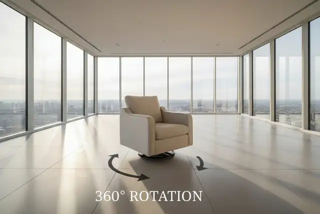 Brand New 360 Degree Swivel Accent Sofa with Armrests $159 - Photo 2