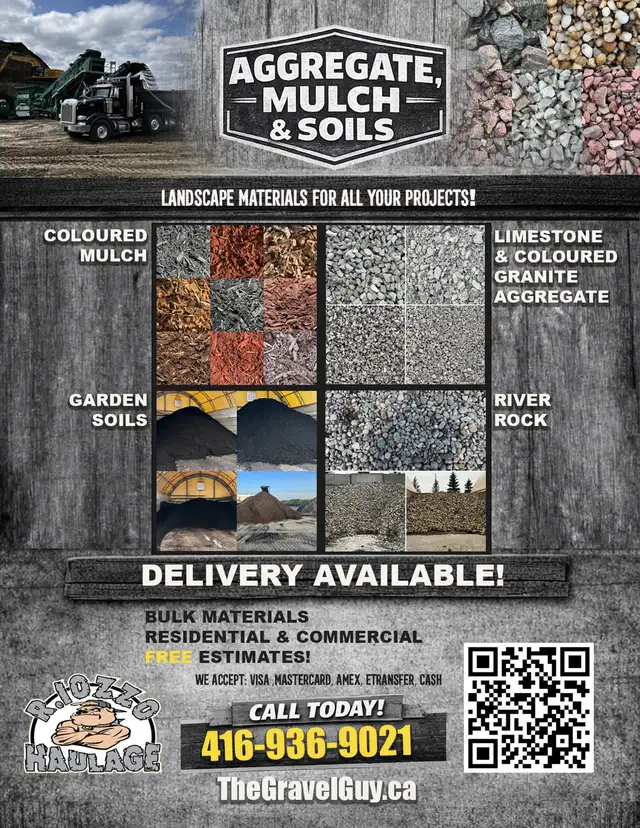 Aggregate - Soils - Mulch - Gravel - Sand - Disposal Bins