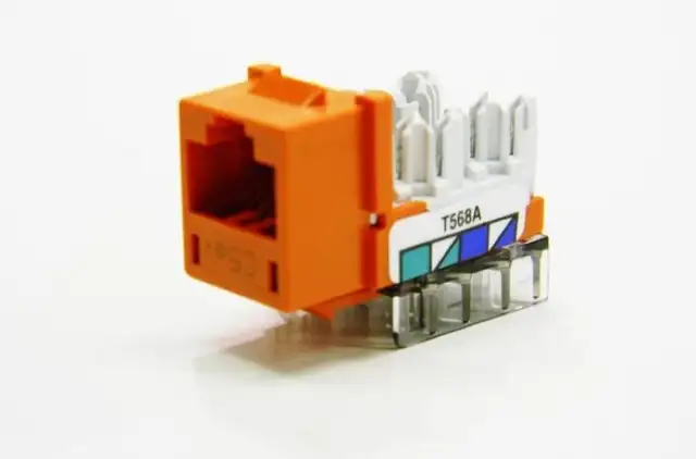 Hubbell HXJ5EOR Telephone/Data, Jack, Cat 5e, Orange$2.75