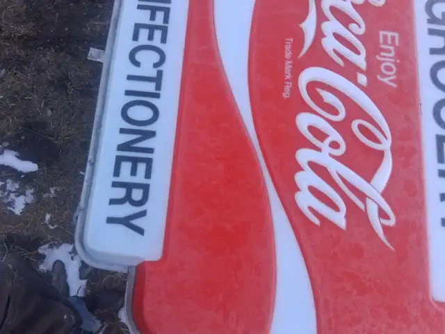 Vintage 4' x 4' coca cola double sided light up sign