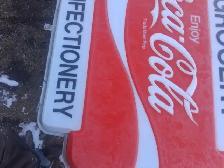 Vintage 4' x 4' coca cola double sided light up sign
