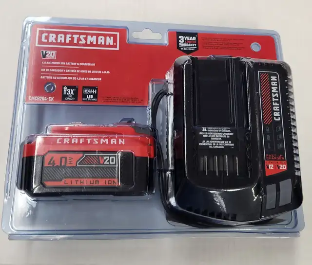 CRAFTSMAN 20V Max, 4Ah Cordless Tool Battery and Charger Set