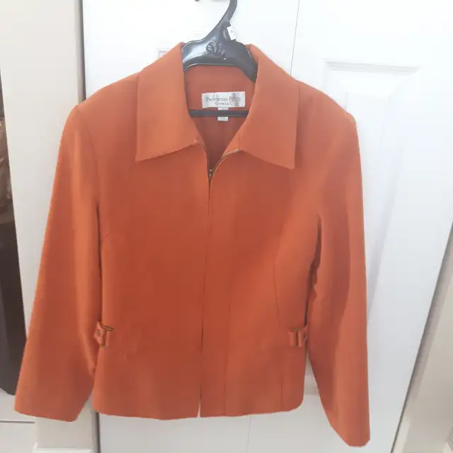 BLOUSON NEUF JASMINE SUÈDE ORANGE GR 6 FEMME 2 ZIPPER:  $15.00 - Photo 2