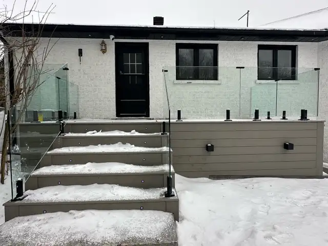 GLASS RAILING STAIR DECK RAILING BALCONY GLASS PORCH ENCLOSURE O