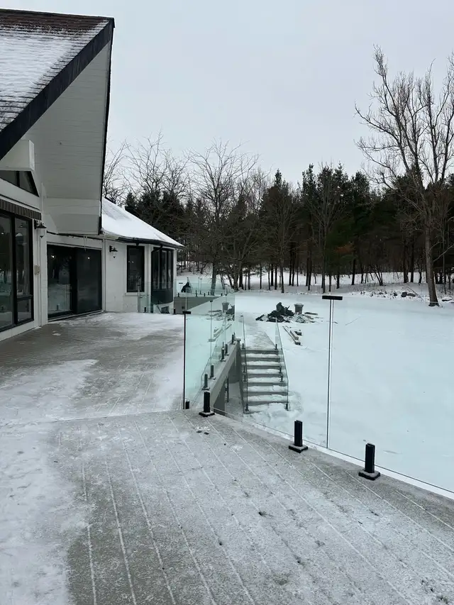 GLASS RAILING STAIR DECK RAILING BALCONY GLASS PORCH ENCLOSURE O - Photo 2