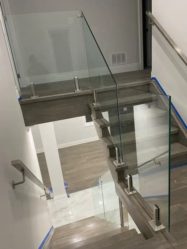STAIR RAILING GLASS PARTITION OFFICE GLASS ENTRANCES DOORS ENCLO - Photo 10