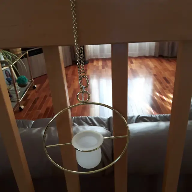 1ACCROCHE-CHANDELIER CHANDELIER EN MÉTAL OR 1 CHANDELIER EN VERR