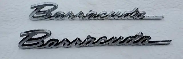 1968 Barracuda Orginal Set Front Fender Emblems Sell for $100