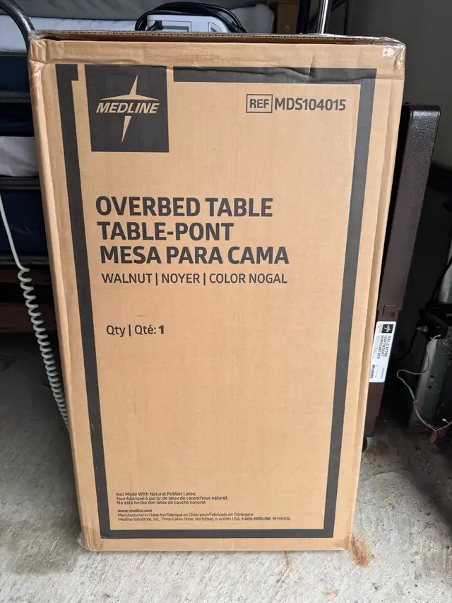 MEDLINE OVERBED TABLE NEW UNOPENED BOX - Photo 3