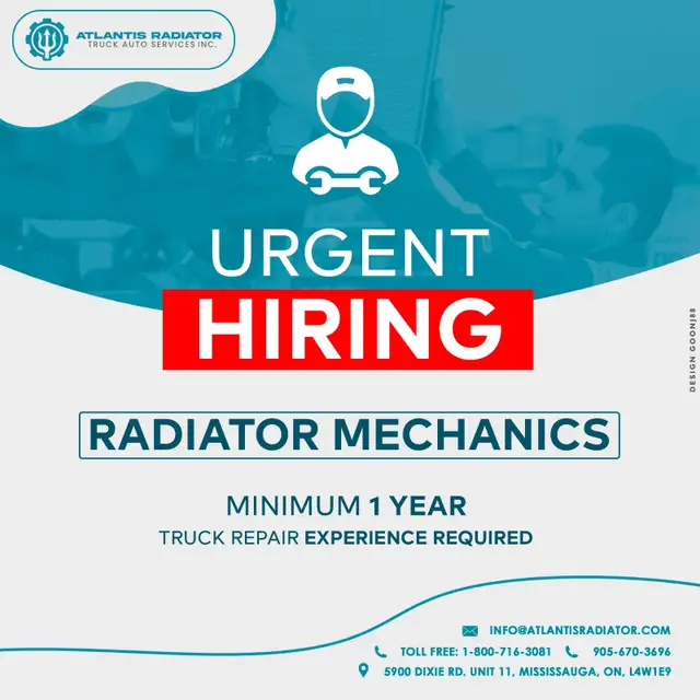 Heavy Duty Truck Mechanic (Radiators & Cooling Systems) – Atlant