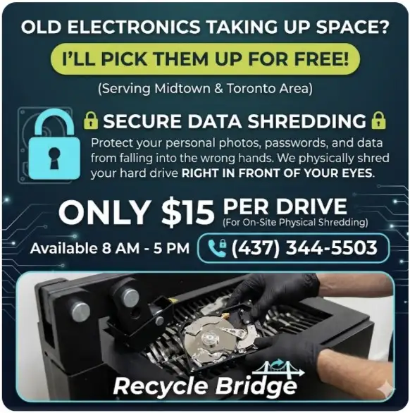 FREE E-Waste Pickup   On-site Hard Drive Shredding ($15) - Midto