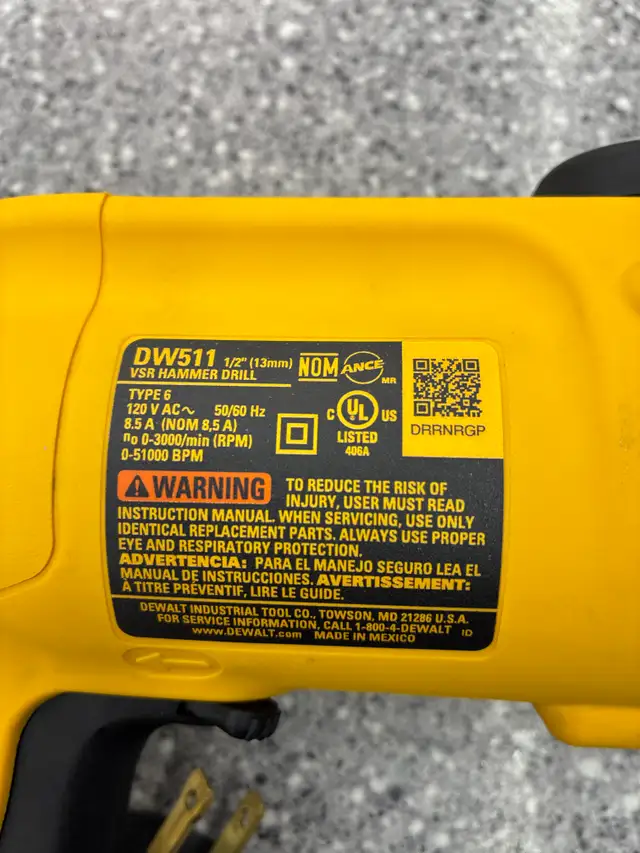 Dewalt DW511 Hammer Drill - Photo 4