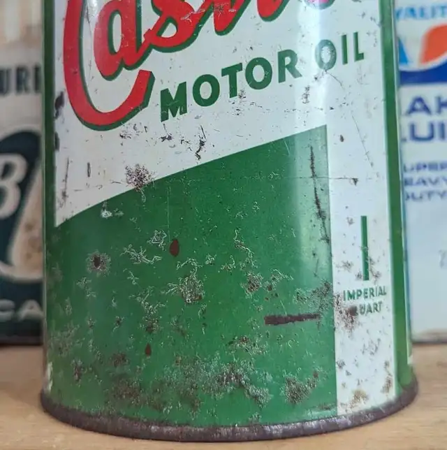 VINTAGE 1930's CASTROL WAKEFIELD MOTOR OIL IMPERIAL QUART CAN - Photo 3