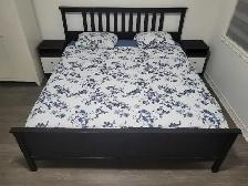GREAT DEAL! IKEA HEMNES King Size Bed Frame (Black-Brown)