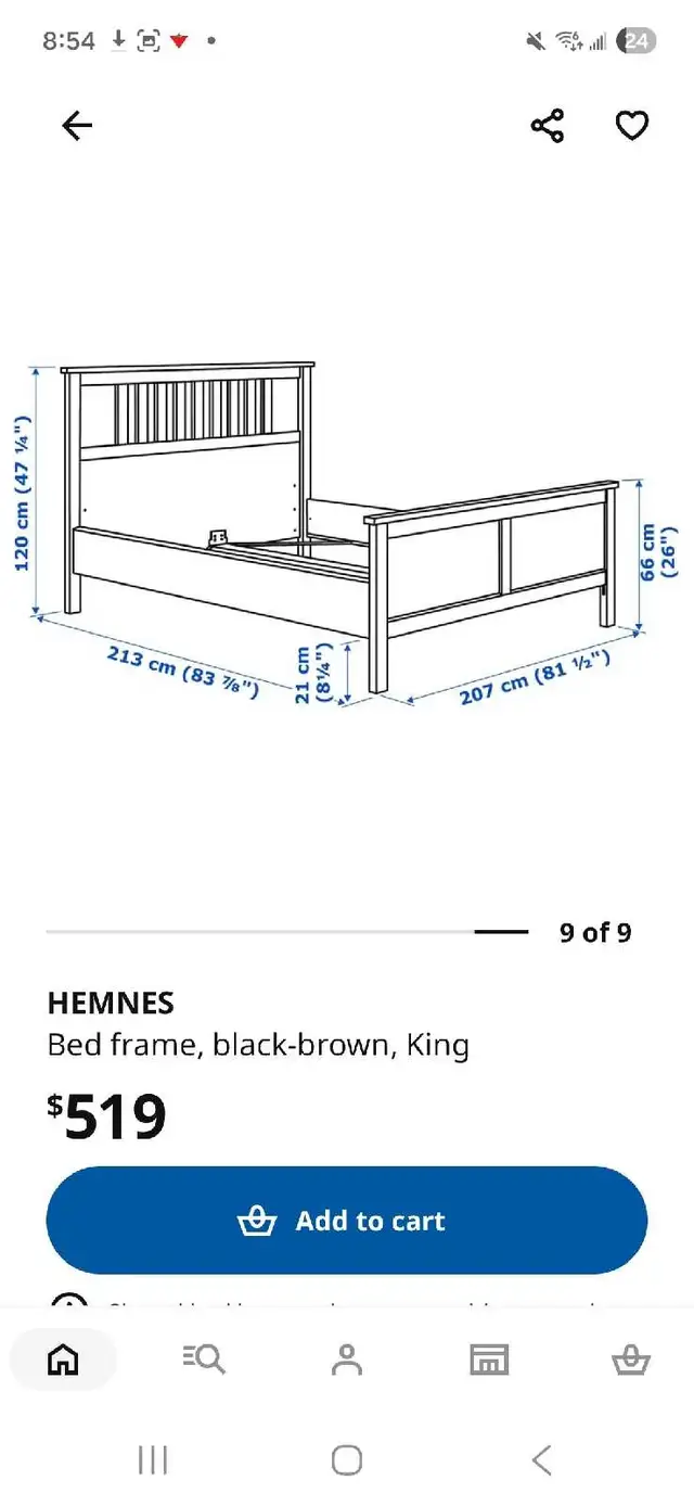 GREAT DEAL! IKEA HEMNES King Size Bed Frame (Black-Brown) - Photo 6
