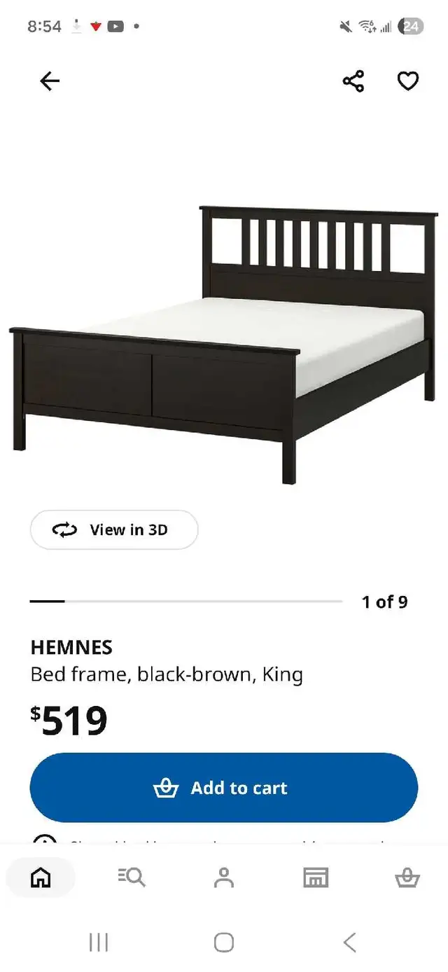 GREAT DEAL! IKEA HEMNES King Size Bed Frame (Black-Brown) - Photo 7