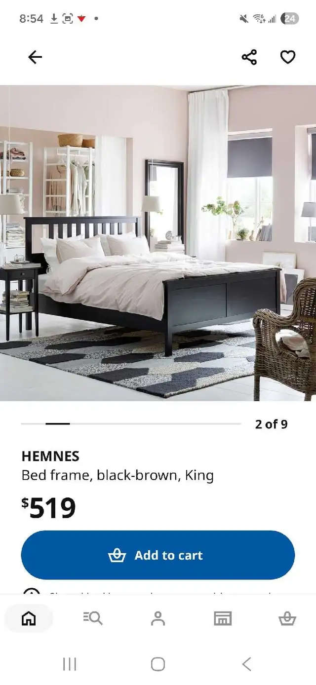GREAT DEAL! IKEA HEMNES King Size Bed Frame (Black-Brown) - Photo 8
