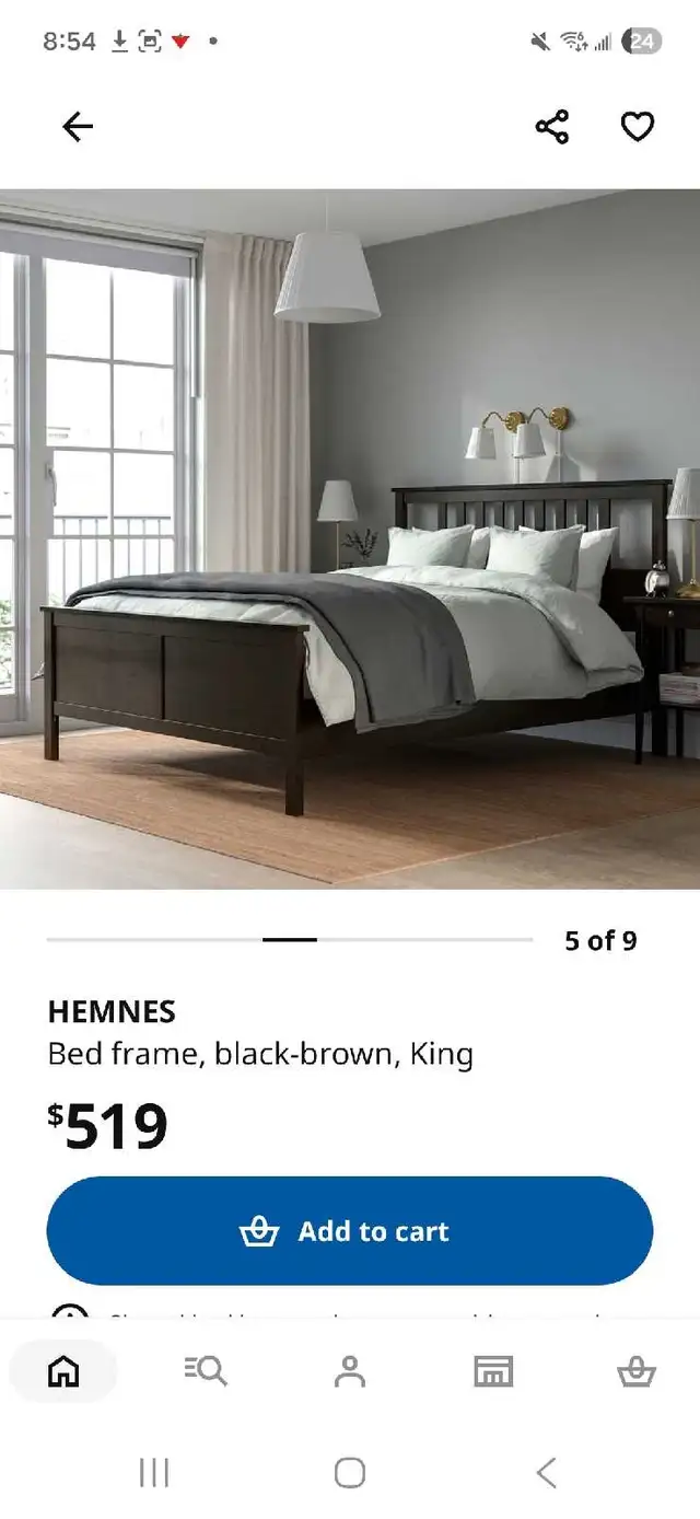 GREAT DEAL! IKEA HEMNES King Size Bed Frame (Black-Brown) - Photo 9
