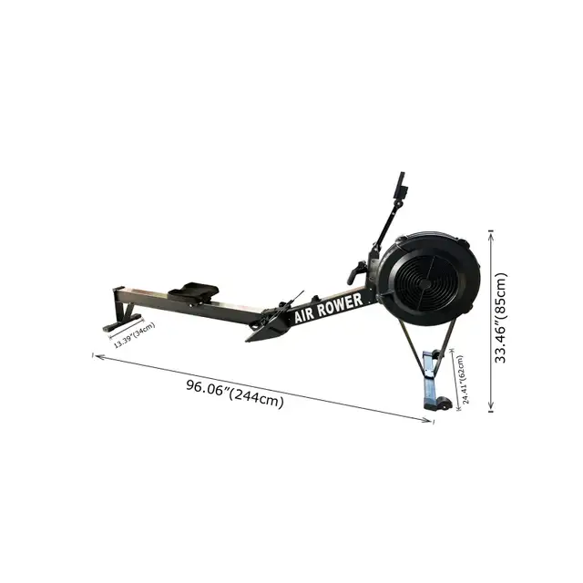 Rowing machine wind resistance gym silent fitness LCD 032239 - Photo 2