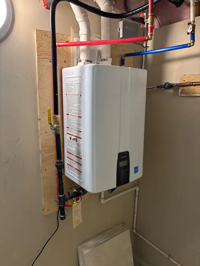Tankless water heater installation