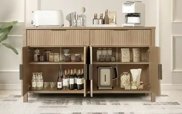 Brand New 55" Oak Chest of Drawers with 4 doors Sideboard $199 - Photo 2