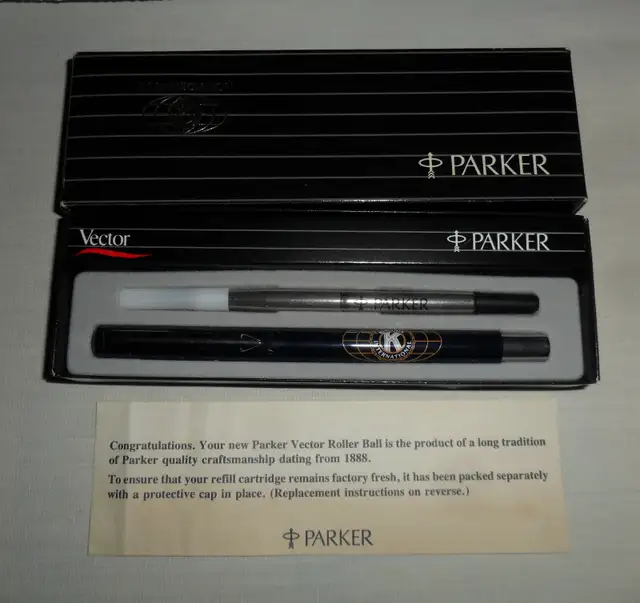 Vintage 80s PARKER Vector Roller Ball Kiwanis International Pen