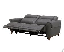 Grey leather power reclining sofa - Photo 5