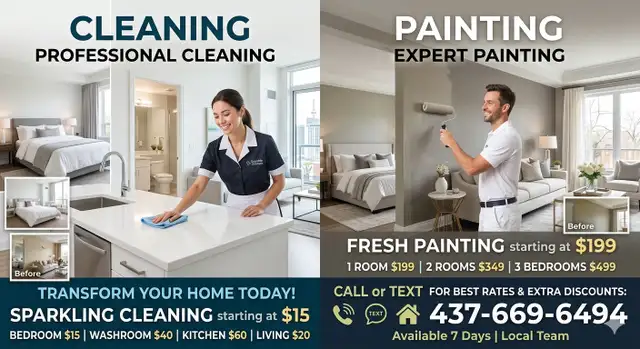 ✨ PROFESSIONAL Cleaning & Painting - BEST RATES - Starting $15!