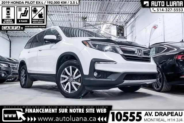 2019 HONDA Pilot EX-L AWD/CARPLAY/CAMERA/ANGLE MORT/CUIR/8 PLACE - Photo 2