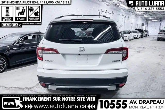 2019 HONDA Pilot EX-L AWD/CARPLAY/CAMERA/ANGLE MORT/CUIR/8 PLACE - Photo 10