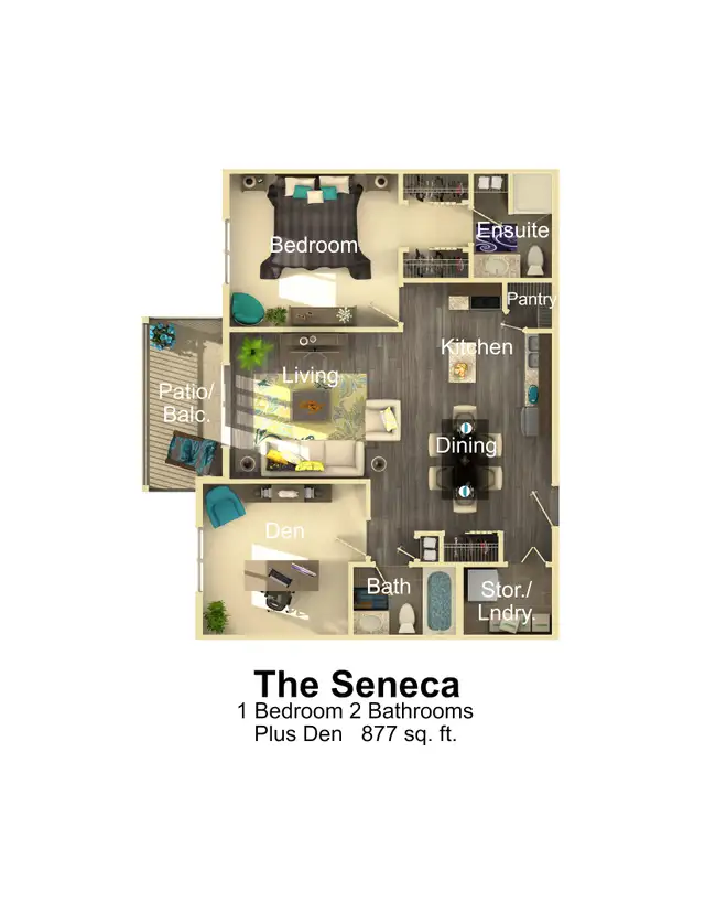 The Seneca - 1 Bedroom plus Large den with 2BATH - Photo 6